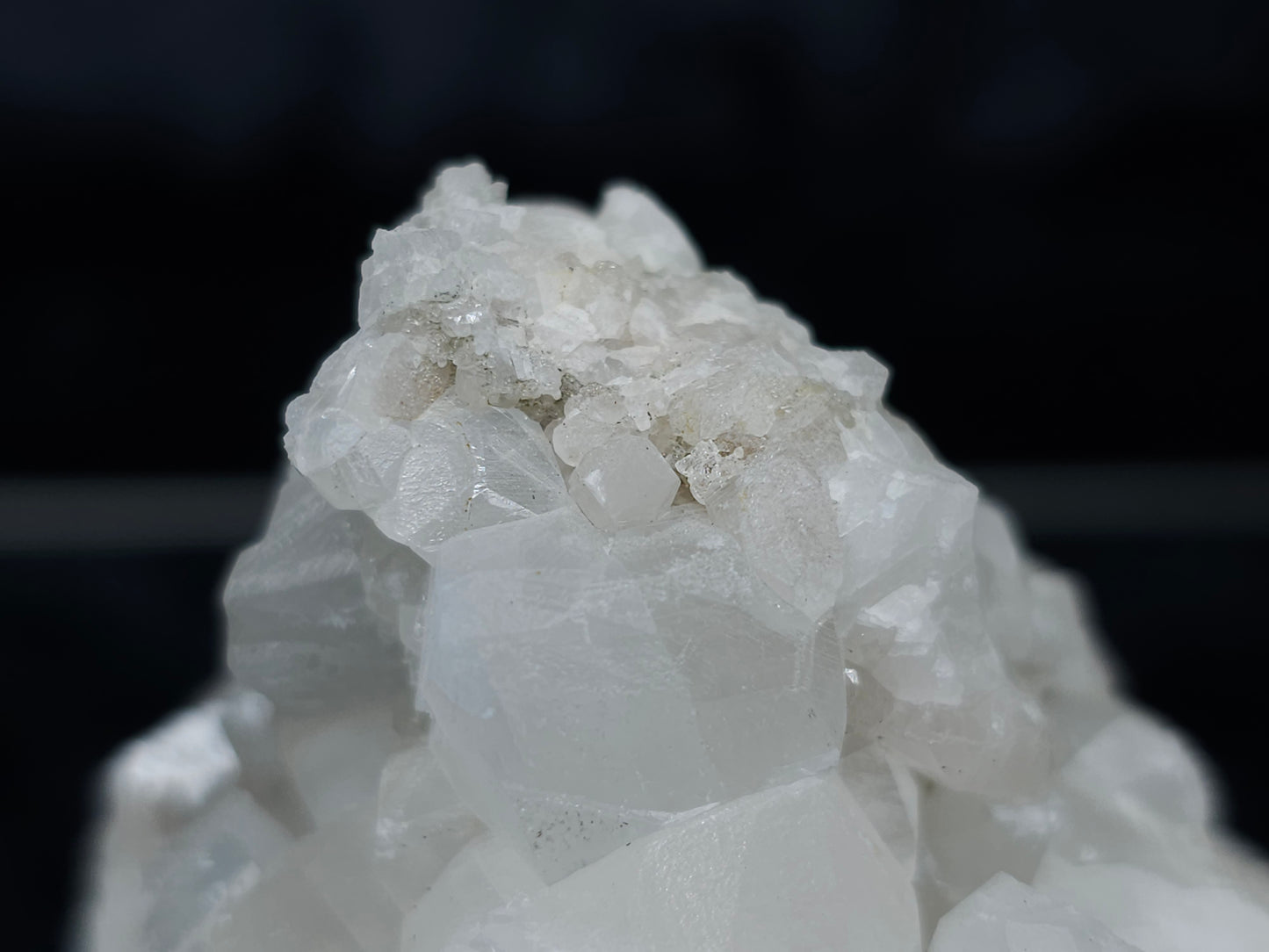 #11061 Clear Combined form Calcite on white Calcite