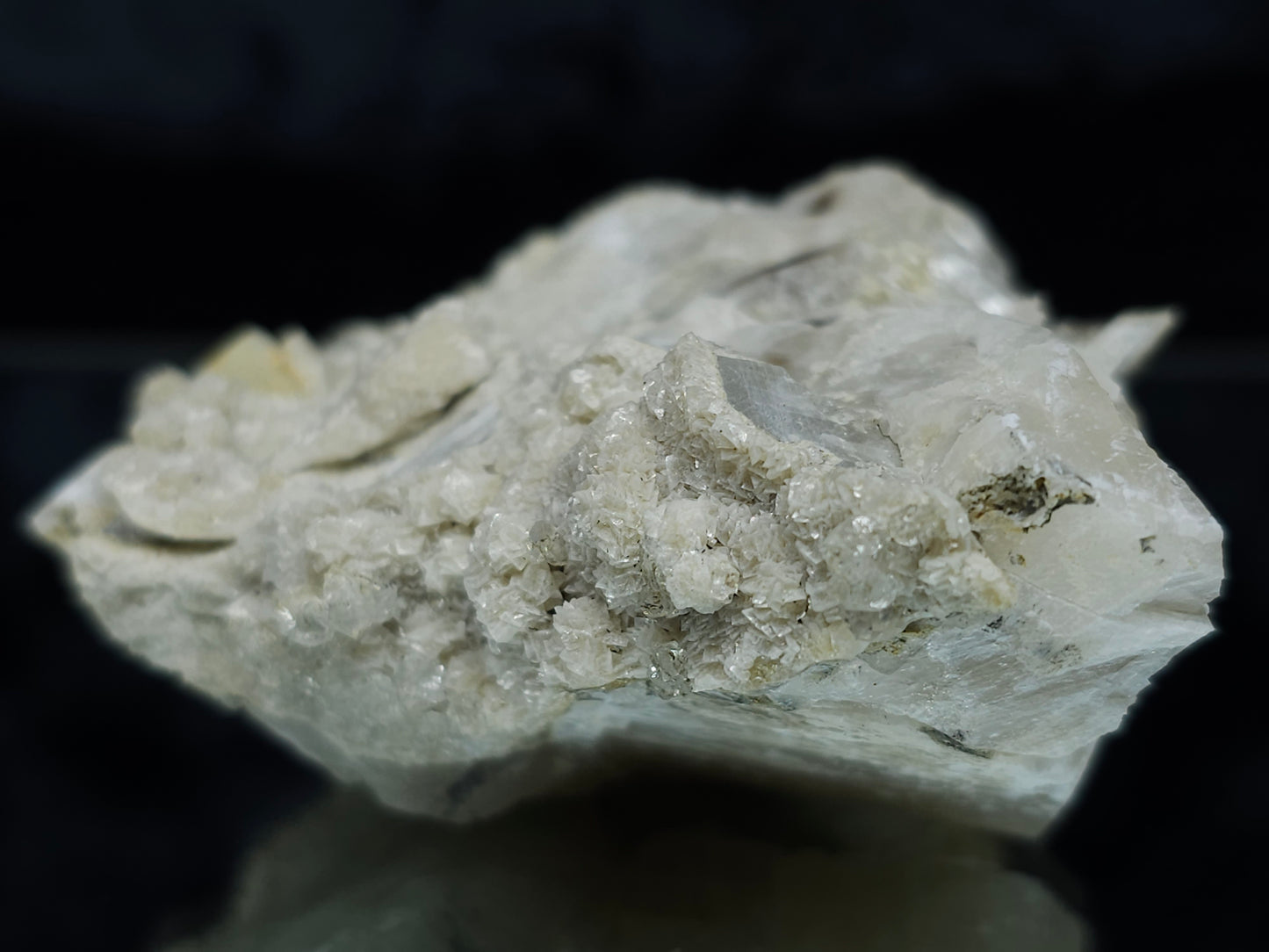 #88163 Spirit Gwindel Quartz on cream-white Calcite pseudomorph after Combined form Calcite on Calcite