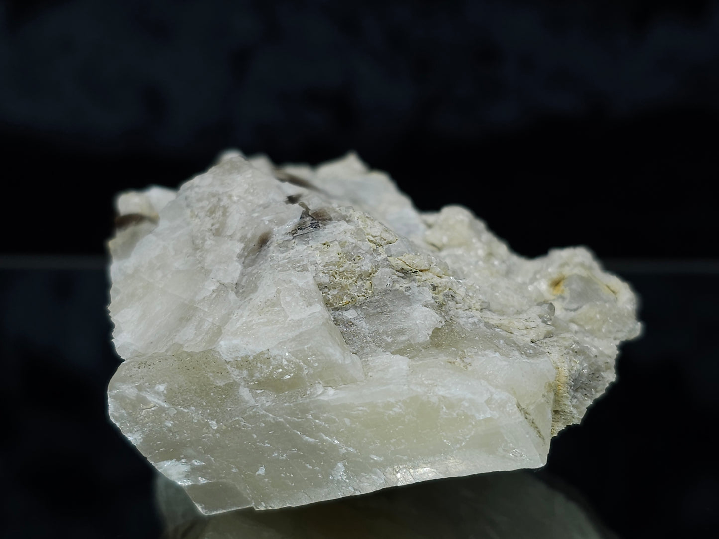 #88163 Spirit Gwindel Quartz on cream-white Calcite pseudomorph after Combined form Calcite on Calcite