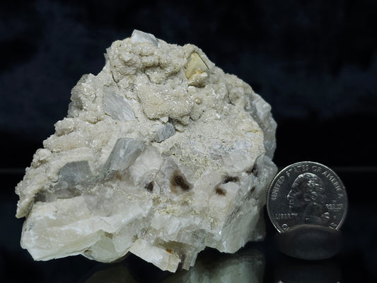 #88163 Spirit Gwindel Quartz on cream-white Calcite pseudomorph after Combined form Calcite on Calcite