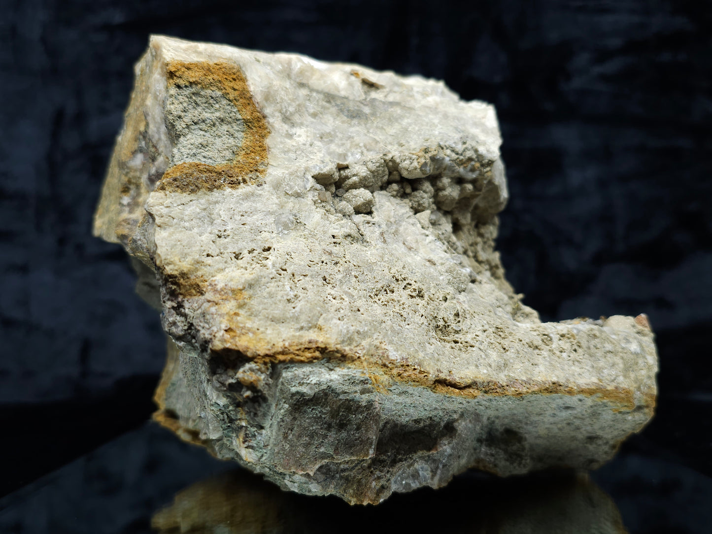 #88173 Combined form Calcite with iron inclusions on cream-white Calcite pseudomorph after Combined form and needle Calcite on amazing matrix