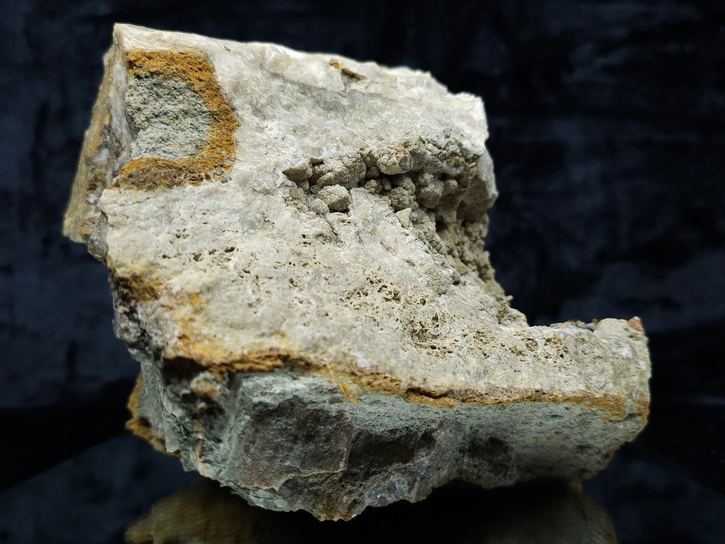 #88173 Combined form Calcite with iron inclusions on cream-white Calcite pseudomorph after Combined form and needle Calcite on amazing matrix