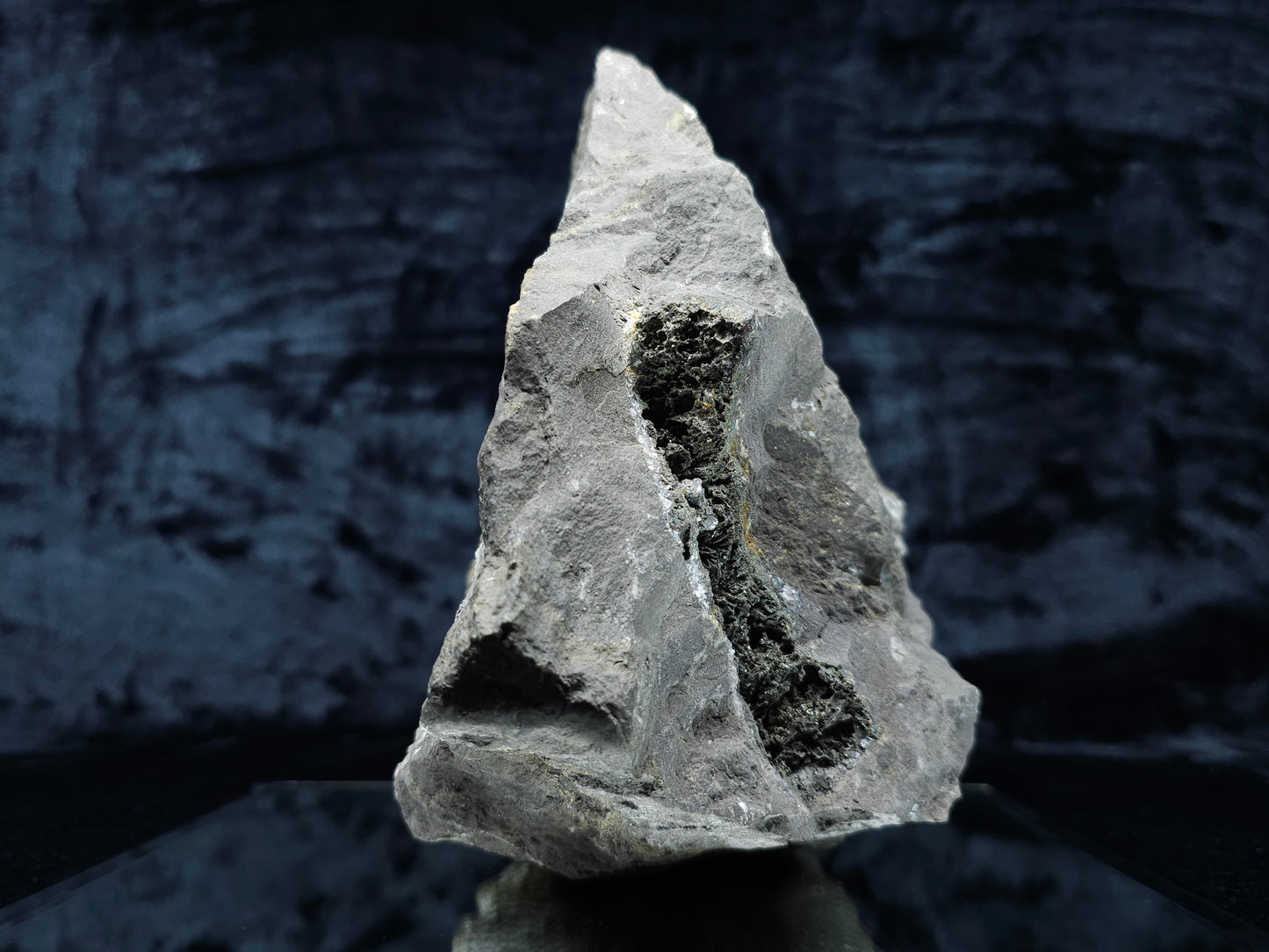 #55013 Fossil flower with peacock ore Chalcopyrite coating with hydrothermal Calcite deposit it also have uncommon hard to find Chalcopyrite flake formation with multiple fossils in the matrix