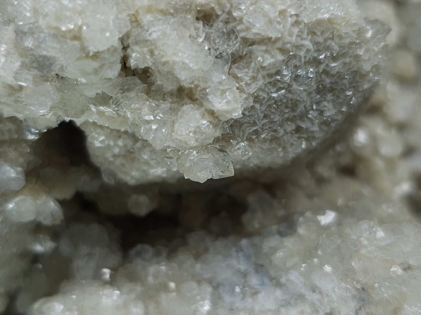 #88178 Spirit Quartz on cream-white Calcite pseudomorph after Combined form, Calcite pseudomorph after iron Dolomite coating on Combined form Calcite on matrix