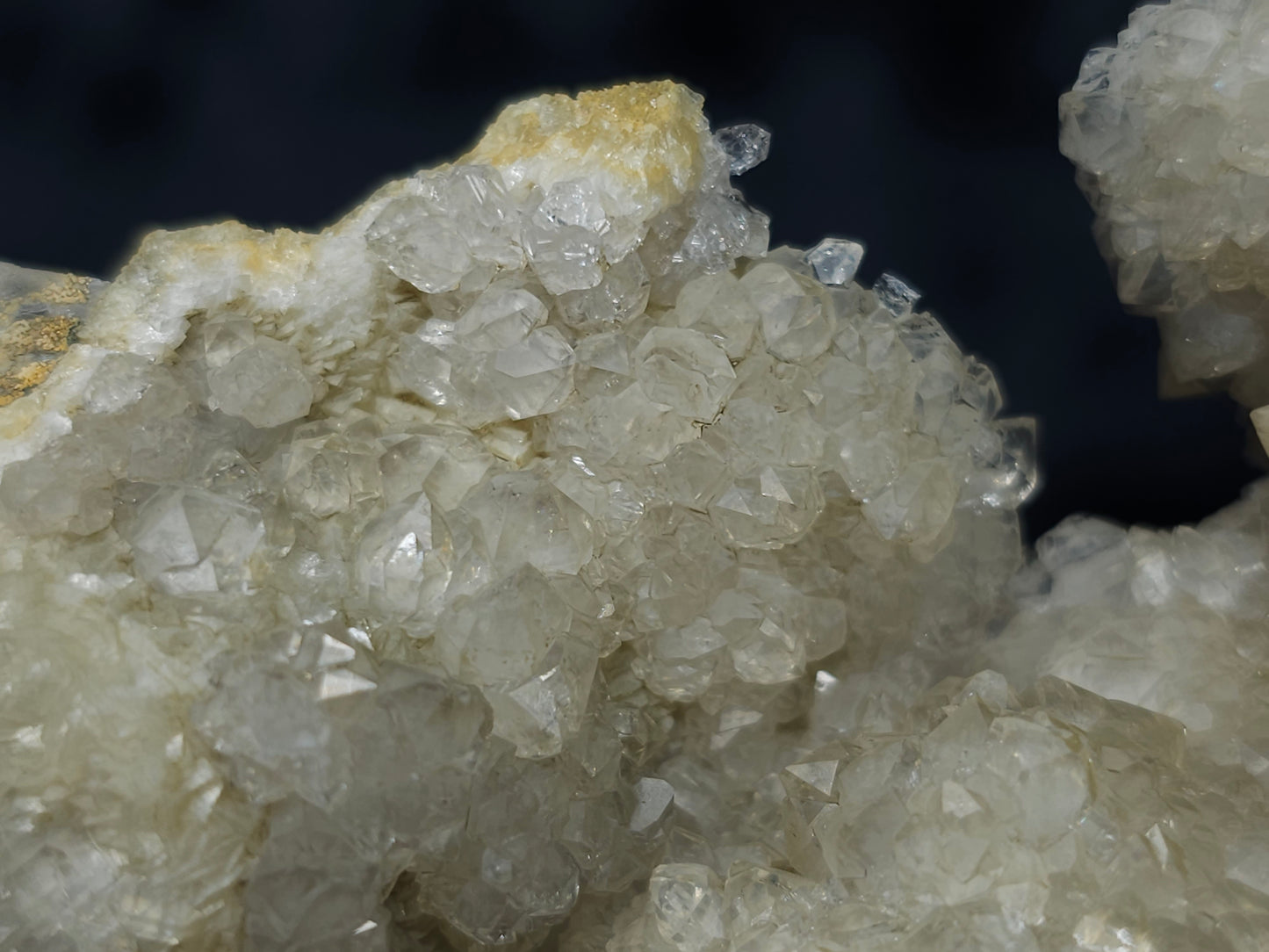 #88176 Purple Quartz geode with Spirit Gwindel Quartz on cream-white Calcite pseudomorph after Combined form Calcite on Calcite and Sedimentary matrix