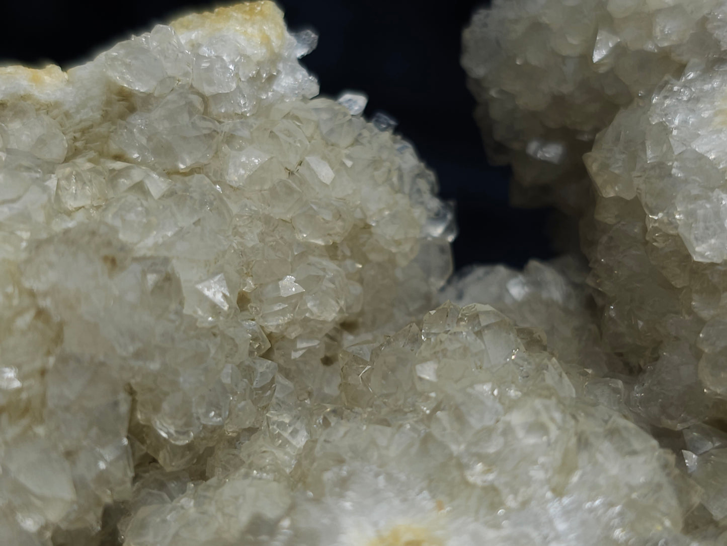 #88176 Purple Quartz geode with Spirit Gwindel Quartz on cream-white Calcite pseudomorph after Combined form Calcite on Calcite and Sedimentary matrix