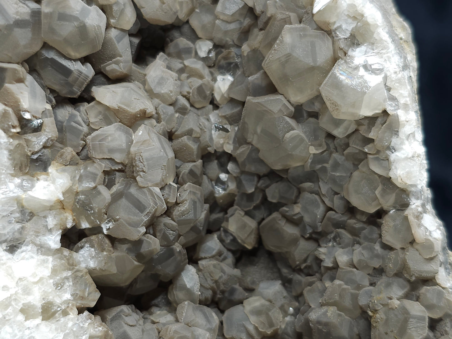 #33175 Double phantom Nailhead and clear Nailhead Spar Calcite cluster with Chalcopyrite ore and multiple small fossils in the matrix
