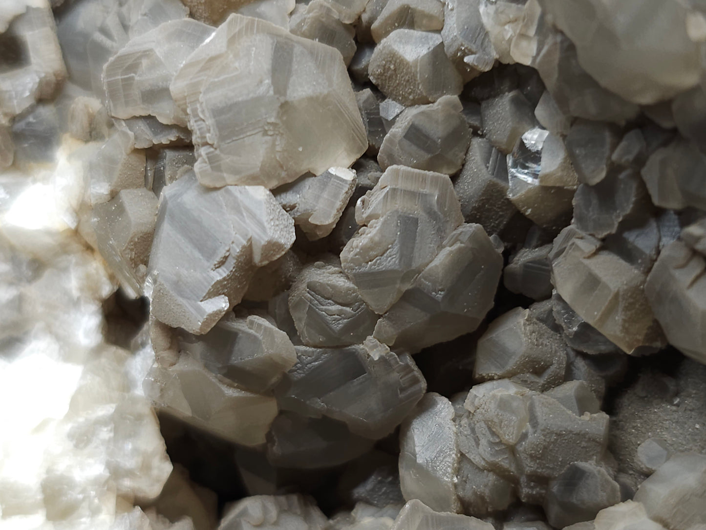 #33175 Double phantom Nailhead and clear Nailhead Spar Calcite cluster with Chalcopyrite ore and multiple small fossils in the matrix
