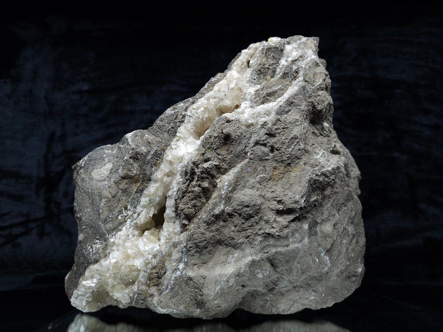 #33175 Double phantom Nailhead and clear Nailhead Spar Calcite cluster with Chalcopyrite ore and multiple small fossils in the matrix