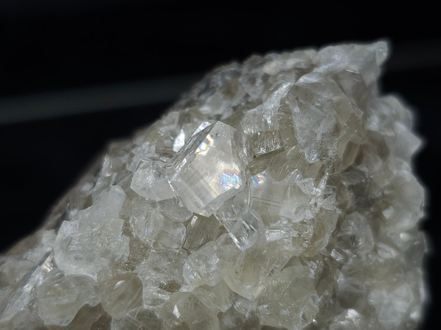 #33180 Special clear Nailhead Spar Calcite cluster with Chalcopyrite ore and multiple small fossils in the matrix