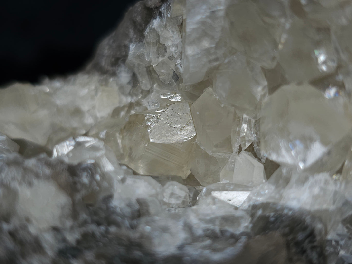 #33211 Double phantom Nailhead Spar Calcite cluster with Chalcopyrite ore and multiple small fossils in the matrix