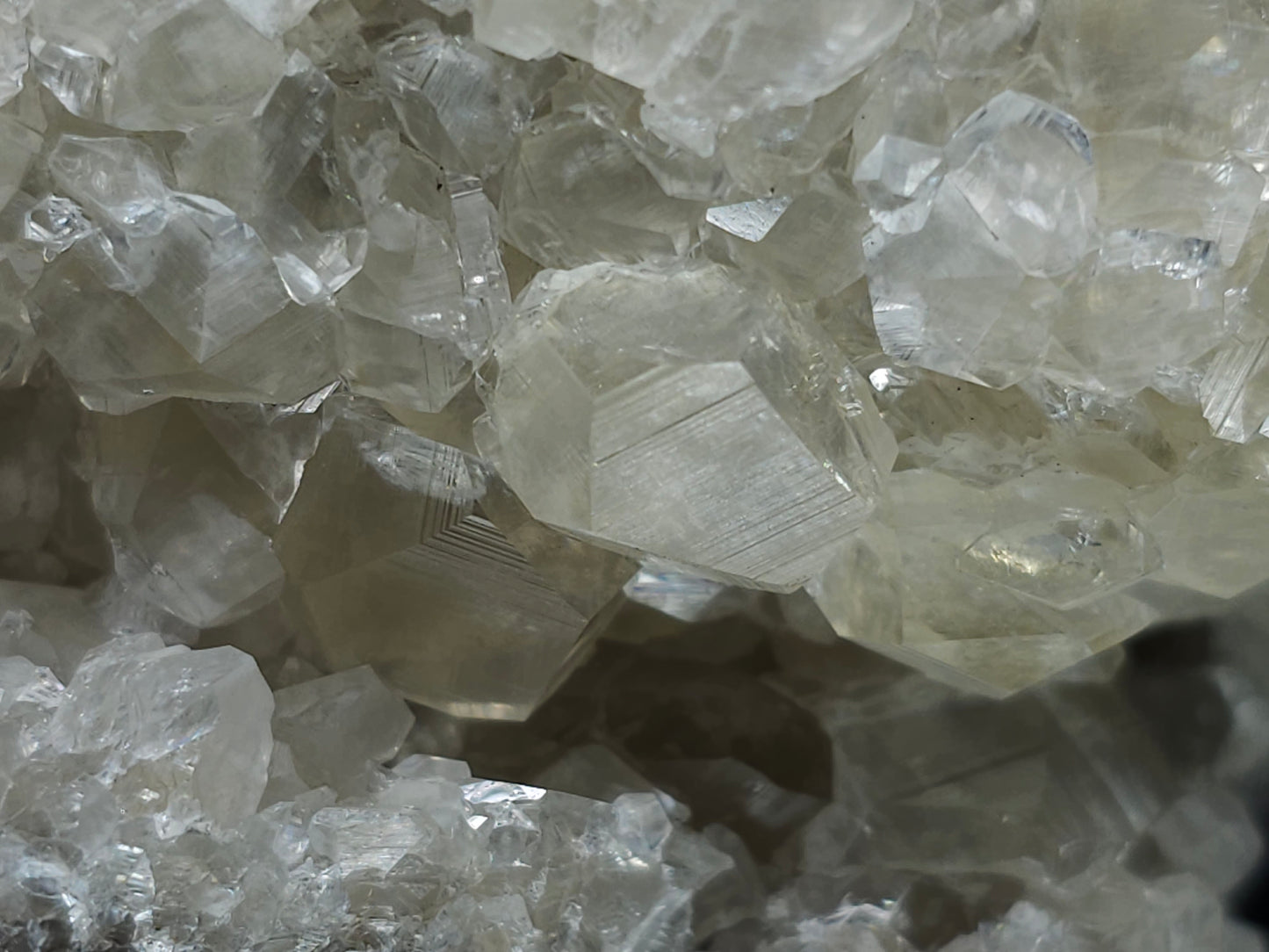 #33212 Super clear Nailhead Spar Calcite cluster and Chalcopyrite ore and multiple small fossils