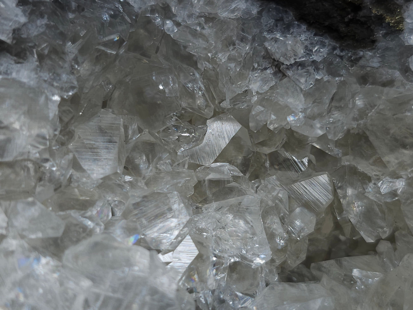 #33212 Super clear Nailhead Spar Calcite cluster and Chalcopyrite ore and multiple small fossils