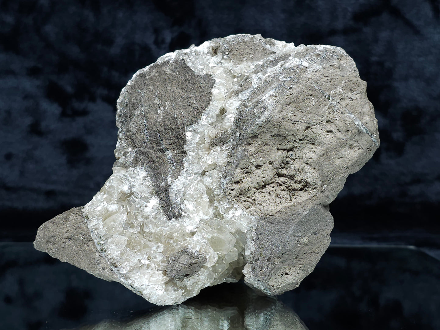 #33217 Double phantom Nailhead Spar Calcite cluster with Chalcopyrite ore and multiple small fossils in the matrix
