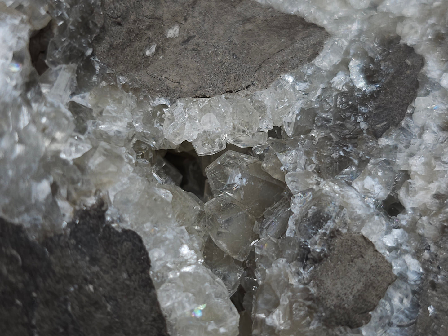 #33217 Double phantom Nailhead Spar Calcite cluster with Chalcopyrite ore and multiple small fossils in the matrix
