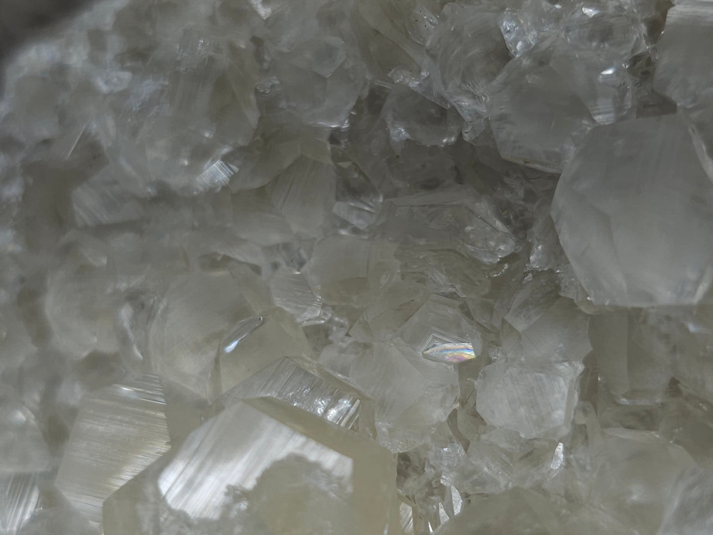 #33219 Super clear Nailhead Spar Calcite cluster and Chalcopyrite ore and multiple small fossils in the matrix