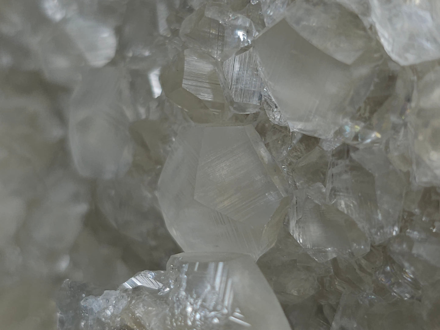 #33219 Super clear Nailhead Spar Calcite cluster and Chalcopyrite ore and multiple small fossils in the matrix