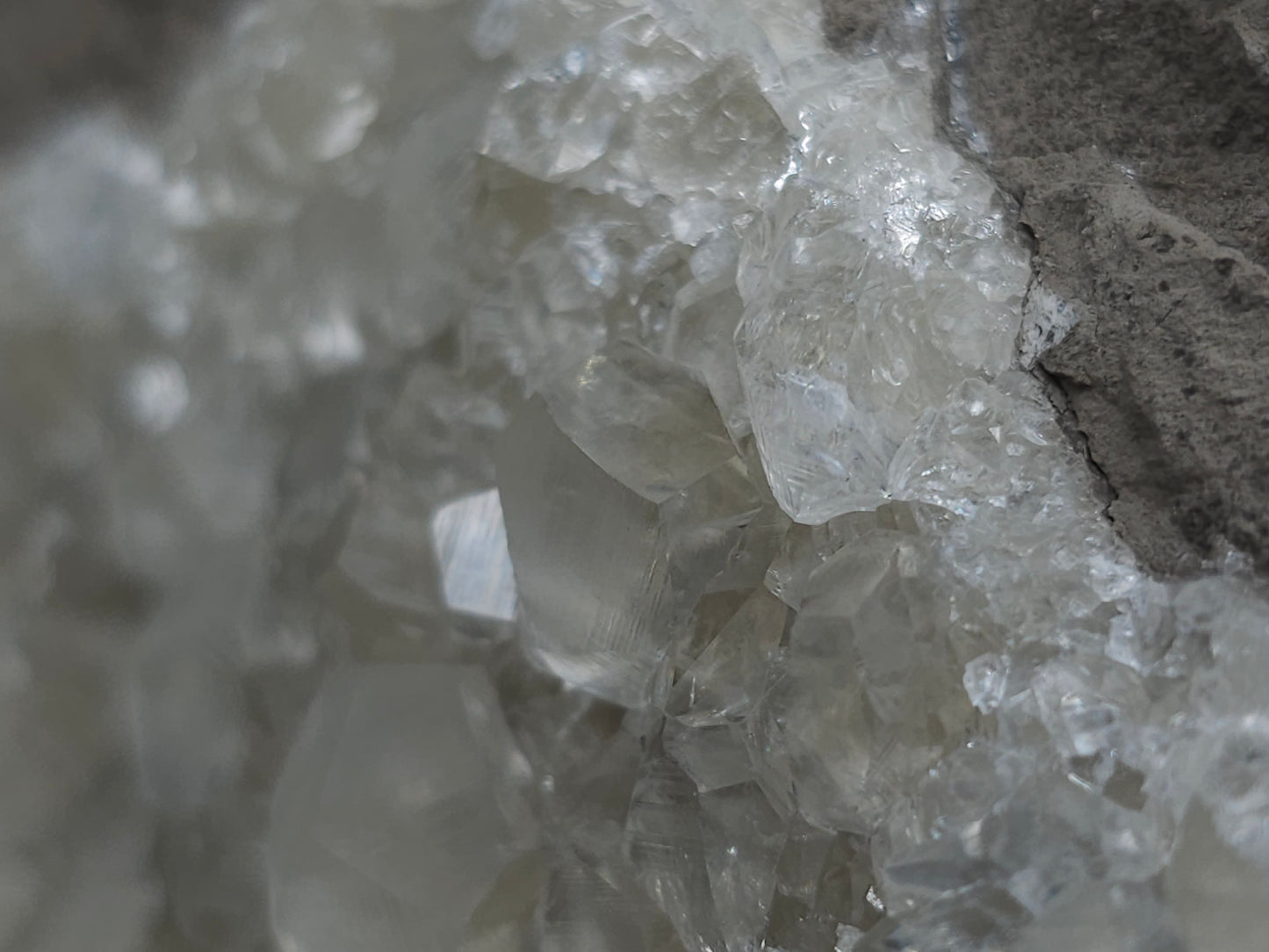 #33219 Super clear Nailhead Spar Calcite cluster and Chalcopyrite ore and multiple small fossils in the matrix