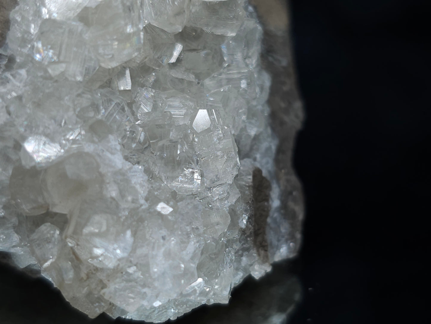 #35917 #R Super clear Nailhead Spar Calcite cluster, Chalcopyrite ore and multiple small fossils in the matrix