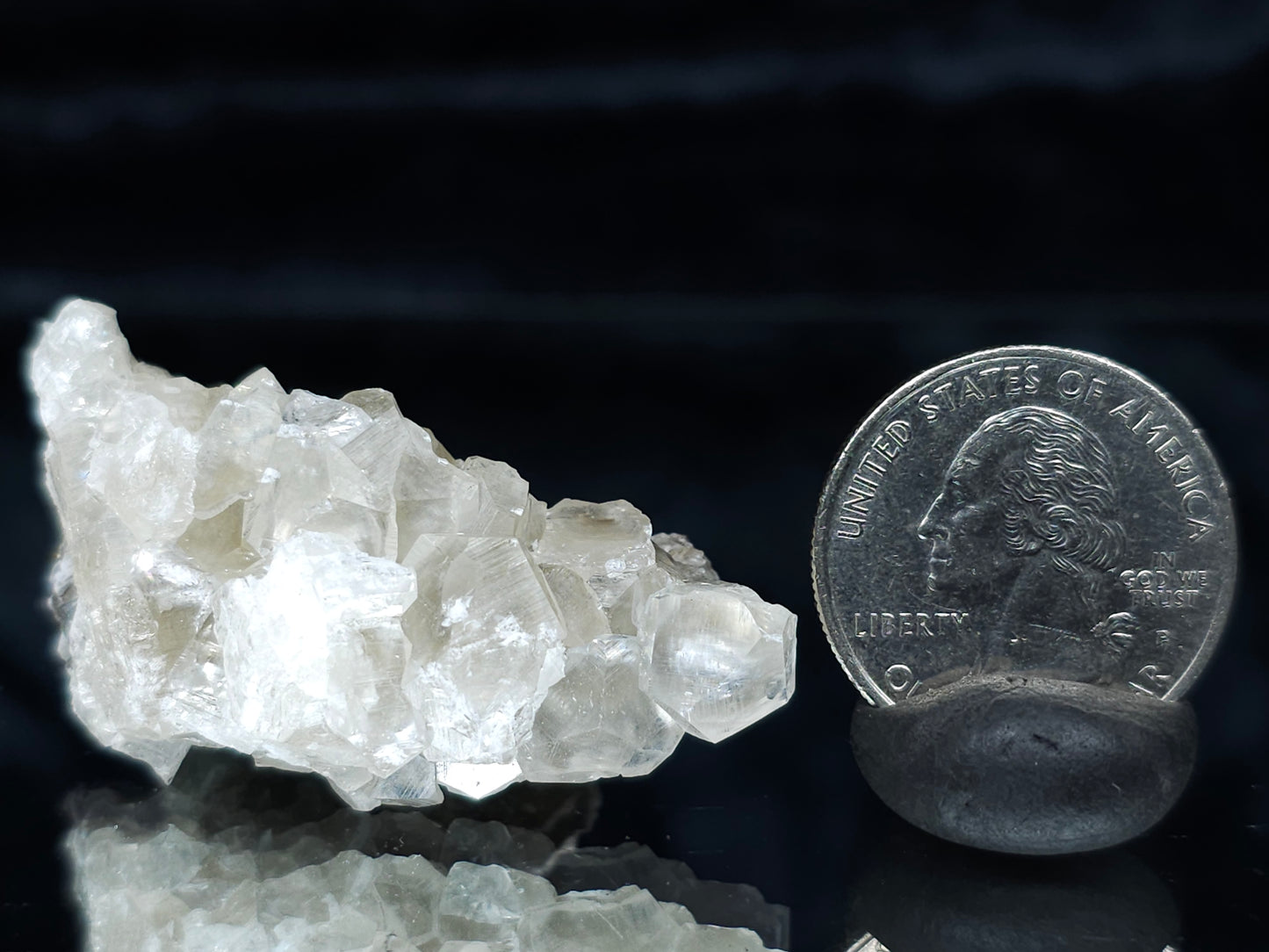 #33982 Super clear Nailhead Spar Calcite cluster and Chalcopyrite ore and multiple small fossils in the matrix