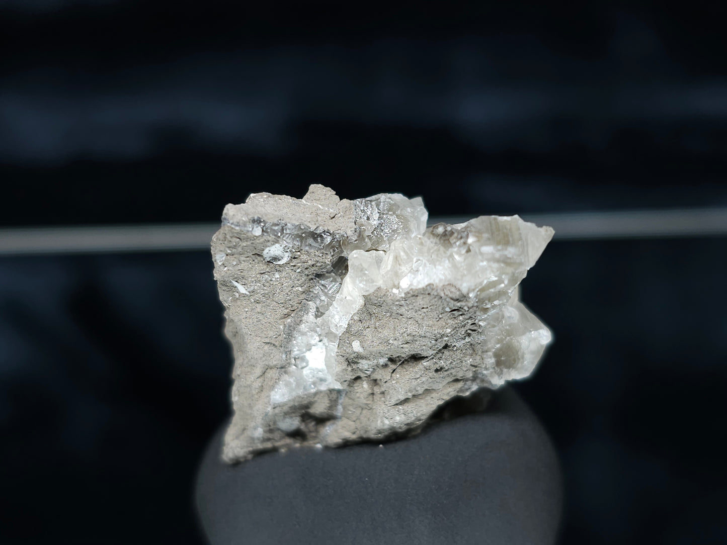 #33992 Super clear Nailhead Spar Calcite cluster and Chalcopyrite ore and multiple small fossils in the matrix
