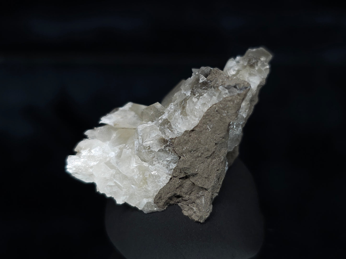 #33992 Super clear Nailhead Spar Calcite cluster and Chalcopyrite ore and multiple small fossils in the matrix