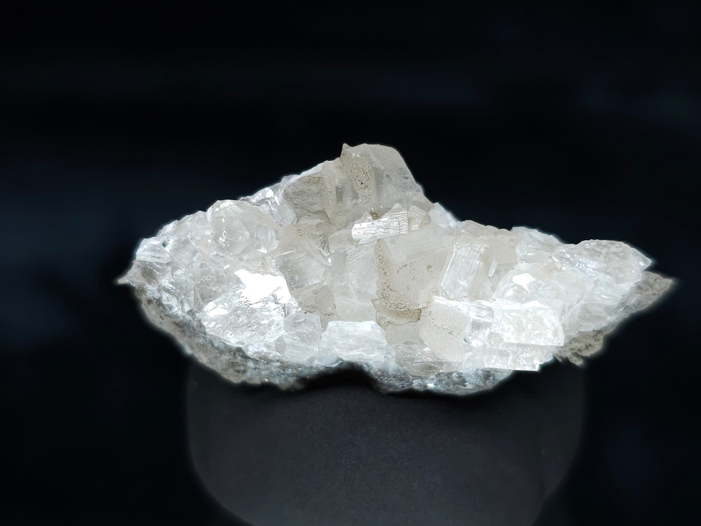 #33993 Super clear Nailhead Spar Calcite cluster and Chalcopyrite ore and multiple small fossils in the matrix