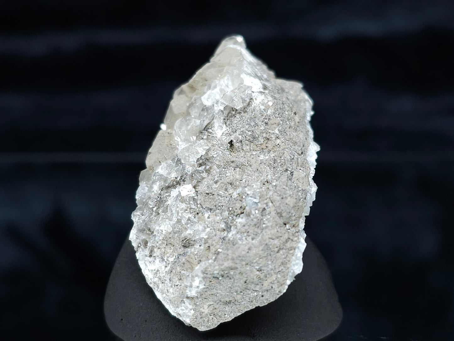 #33999 Double phantom Nailhead Spar Calcite tiny cluster with Chalcopyrite ore and multiple small fossils in the matrix