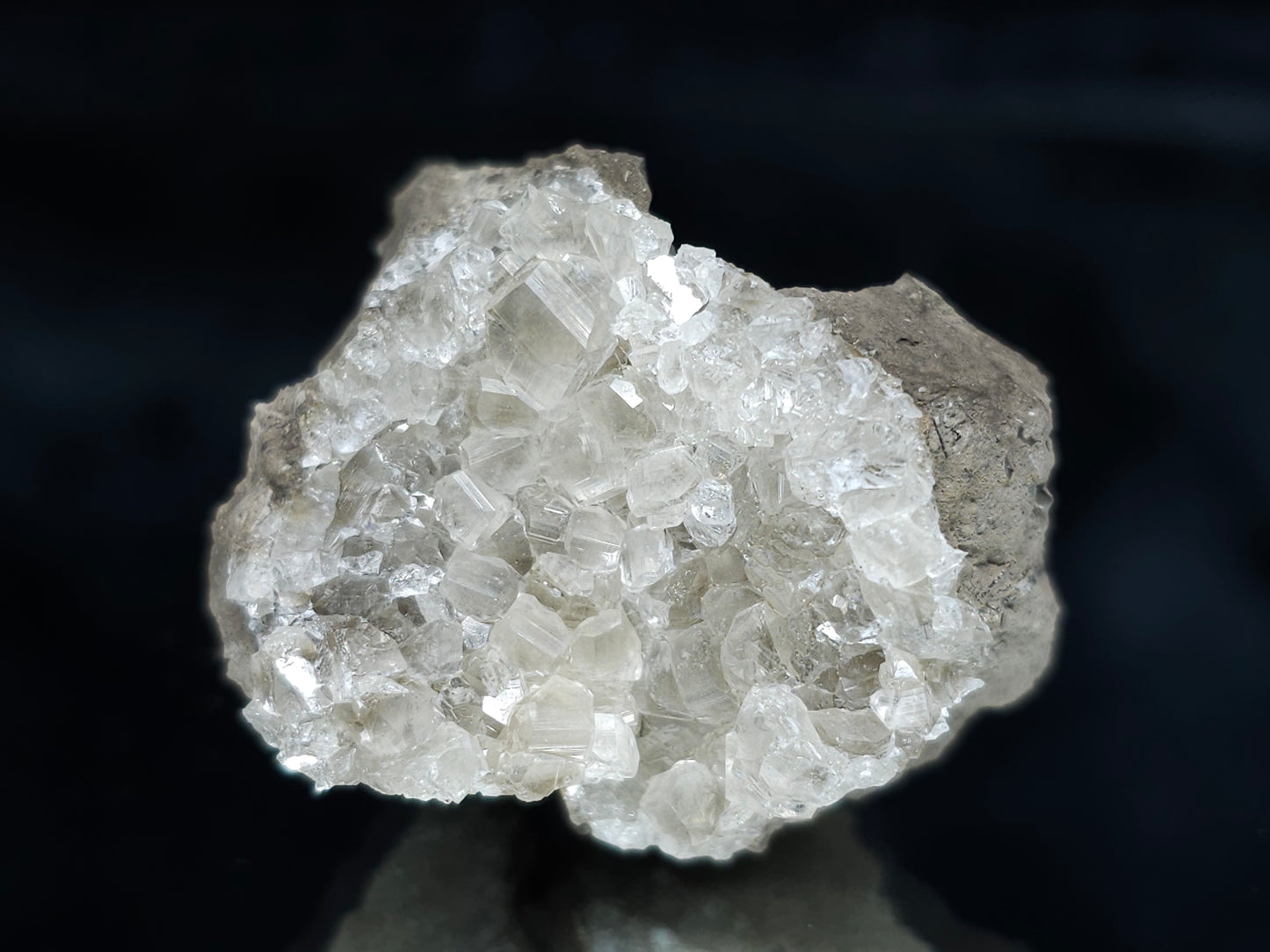 #34000 Super clear Nailhead Spar Calcite cluster and Chalcopyrite ore and multiple small fossils in the matrix
