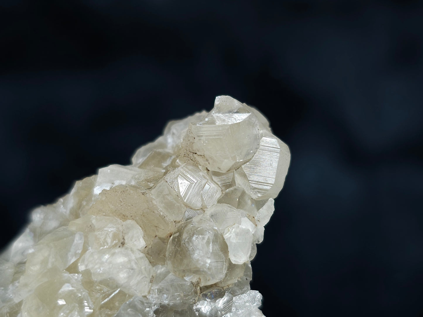 #34001 Super clear Nailhead Spar Calcite cluster and Chalcopyrite ore and multiple small fossils in the matrix