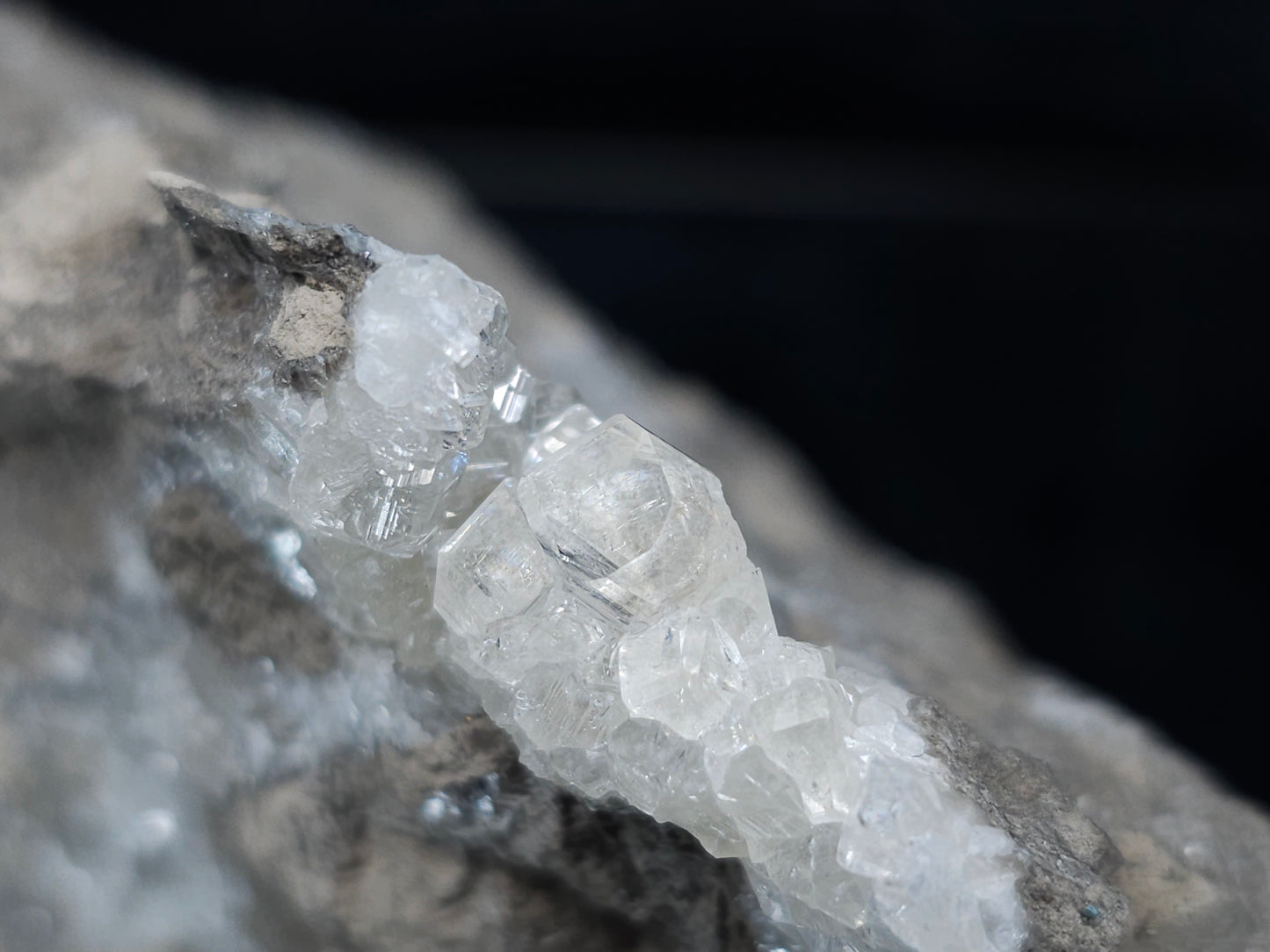 #34013 Super clear Nailhead Spar Calcite cluster and Chalcopyrite ore and multiple small fossils in the matrix