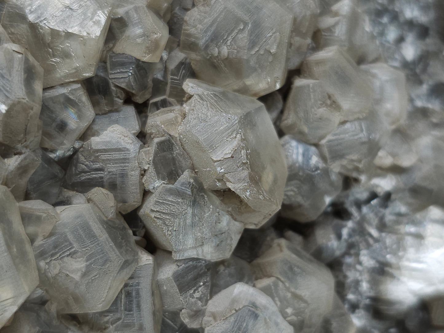 #34017 Double phantom Nailhead Spar Calcite cluster with Chalcopyrite ore and multiple small fossils in the matrix