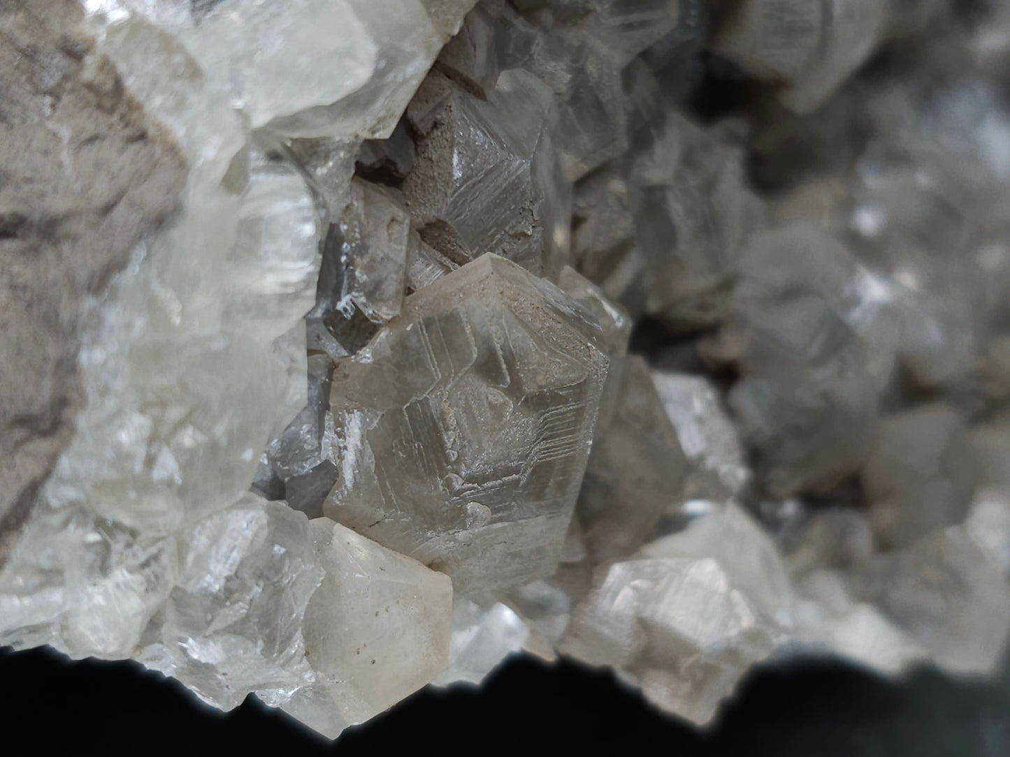 #34017 Double phantom Nailhead Spar Calcite cluster with Chalcopyrite ore and multiple small fossils in the matrix