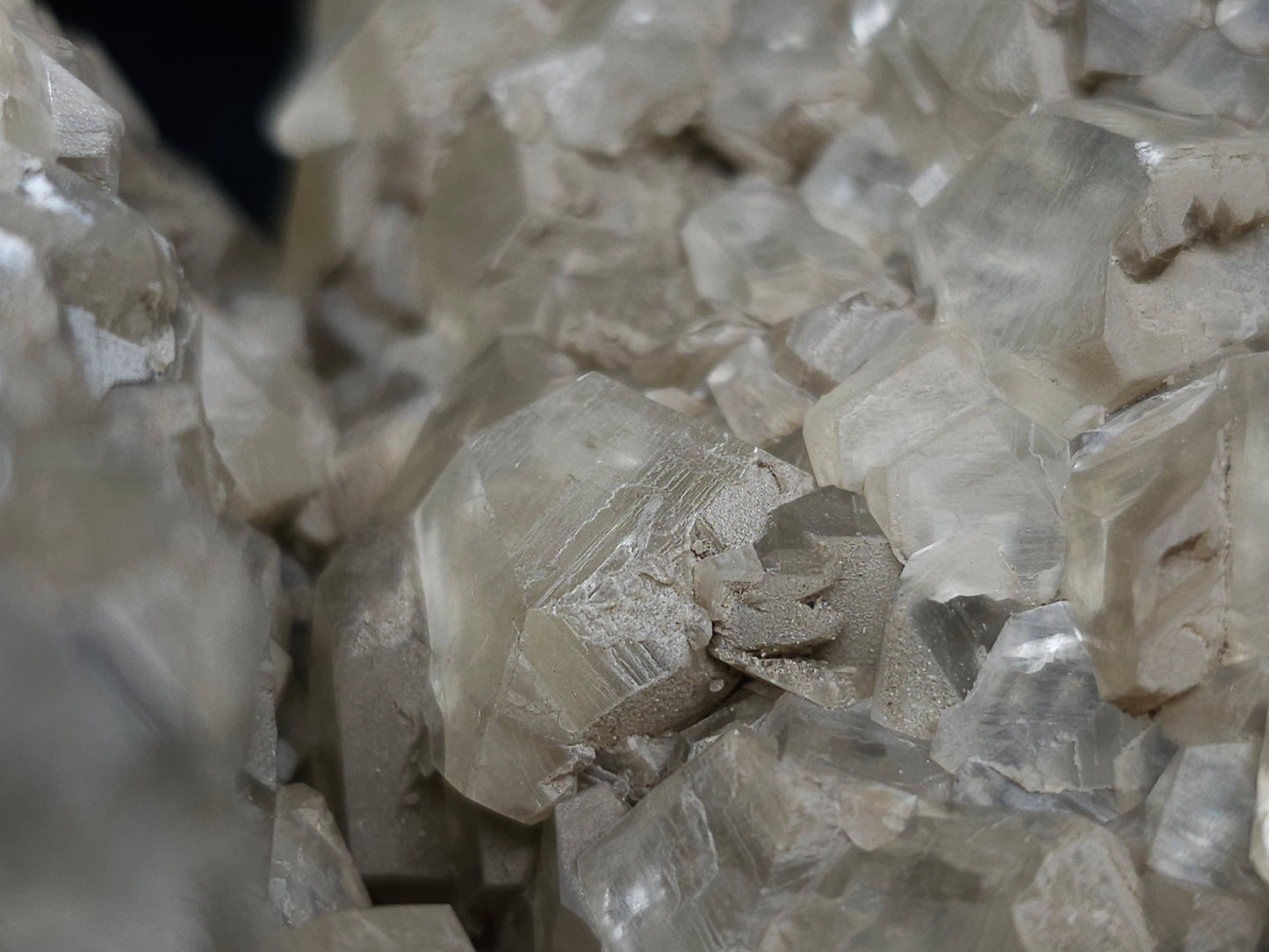 #34017 Double phantom Nailhead Spar Calcite cluster with Chalcopyrite ore and multiple small fossils in the matrix
