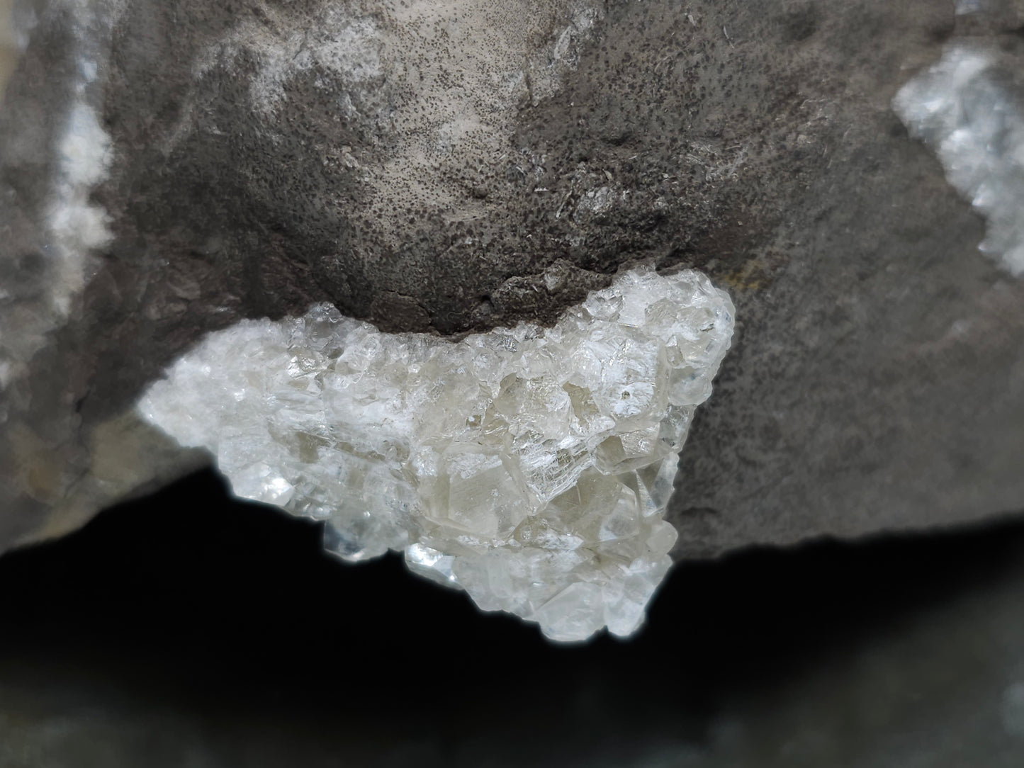 #34017 Double phantom Nailhead Spar Calcite cluster with Chalcopyrite ore and multiple small fossils in the matrix