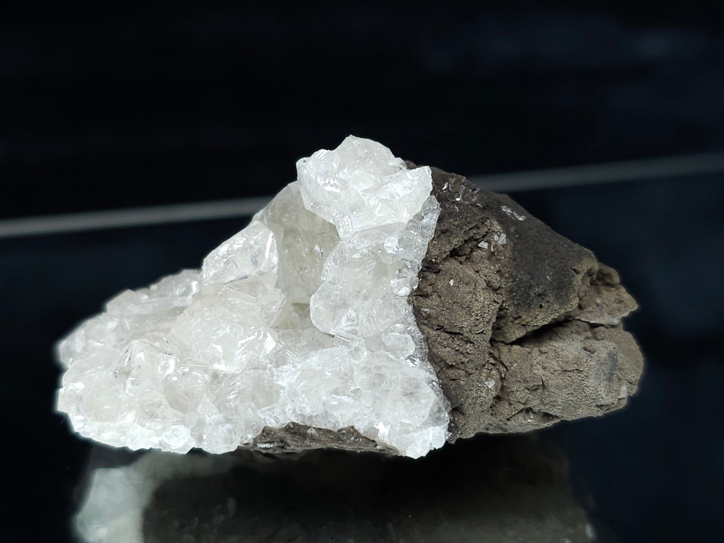 #34018-B Super clear Nailhead Spar Calcite cluster and Chalcopyrite ore and multiple small fossils in the matrix