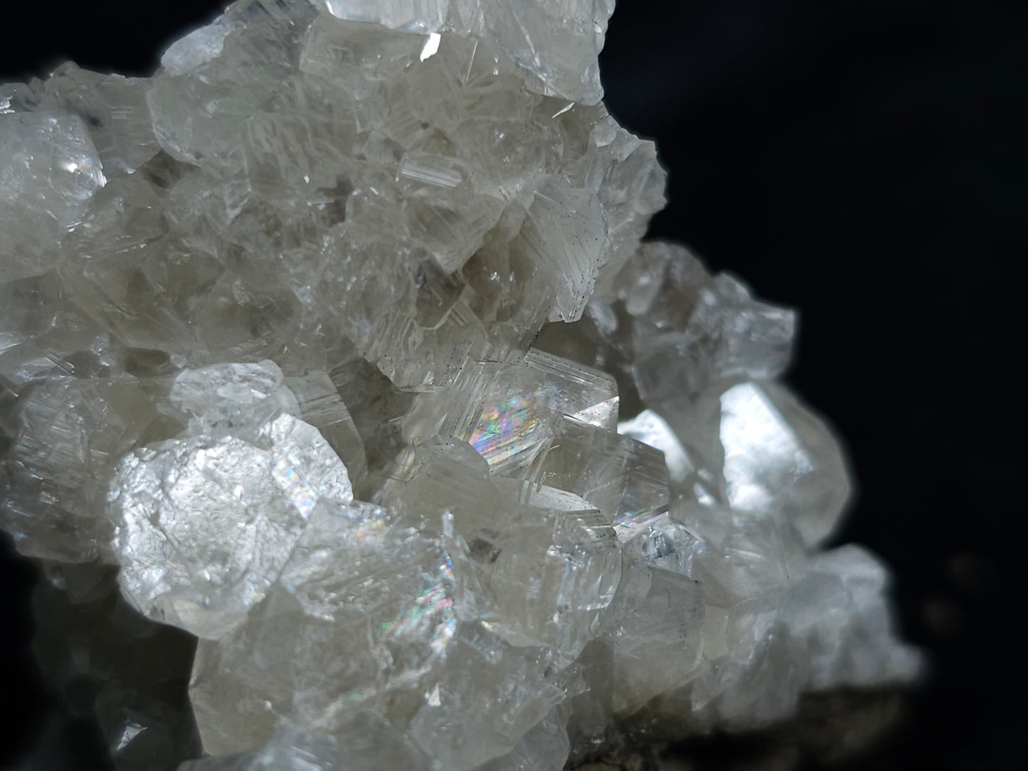 #34018-B Super clear Nailhead Spar Calcite cluster and Chalcopyrite ore and multiple small fossils in the matrix