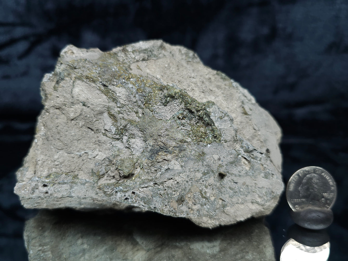 #66019 Fossil flower with peacock Chalcopyrite ore coating with small pieces of beautiful fossils