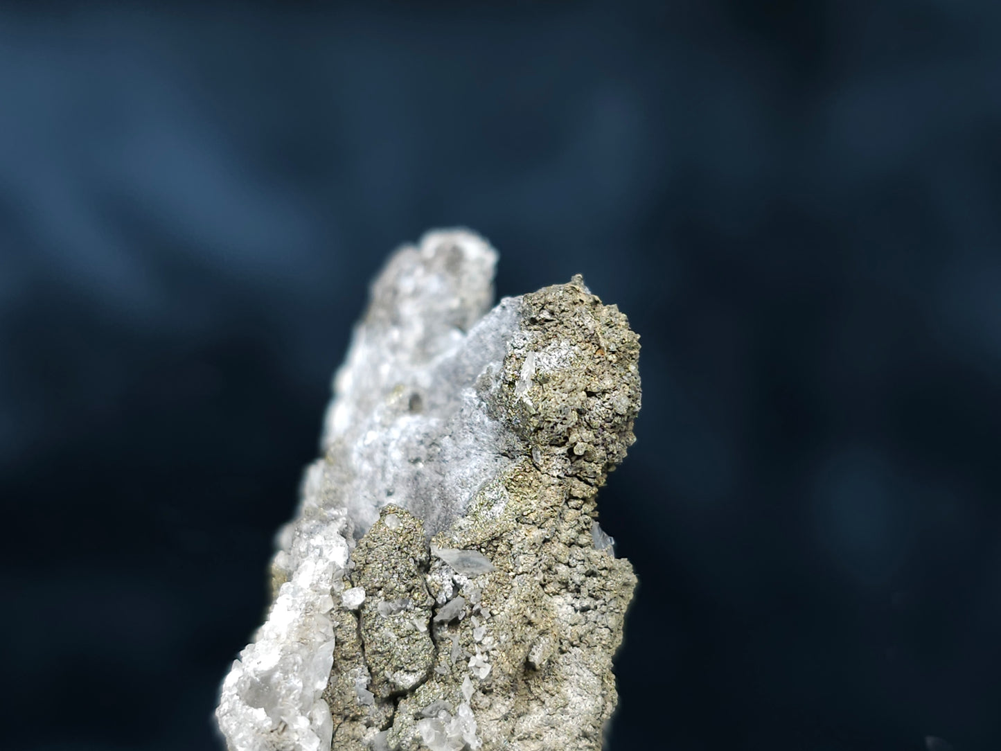 #66114 Clear Nailhead Spar Calcite on hydrothermal Chalcopyrite ore on multiple small fossils