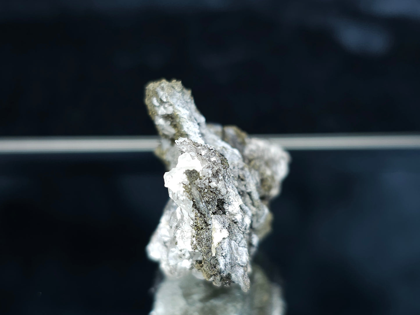 #66114 Clear Nailhead Spar Calcite on hydrothermal Chalcopyrite ore on multiple small fossils