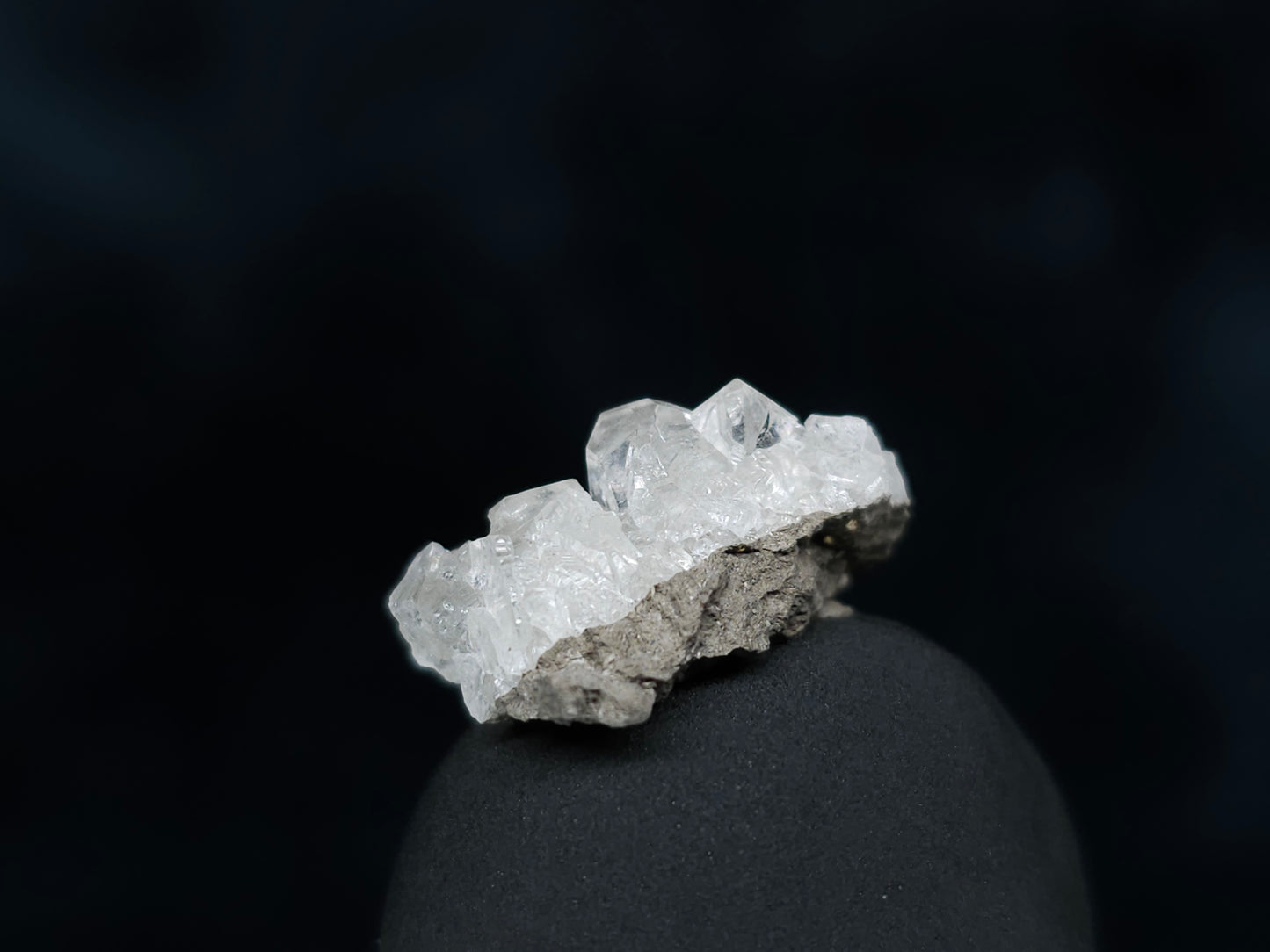 #33526 Super clear Nailhead Spar Calcite tiny cluster and multiple small fossils in the matrix
