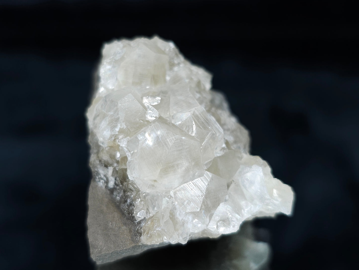 #33660 Super clear Nailhead Spar Calcite cluster and Chalcopyrite ore and multiple small fossils in the matrix