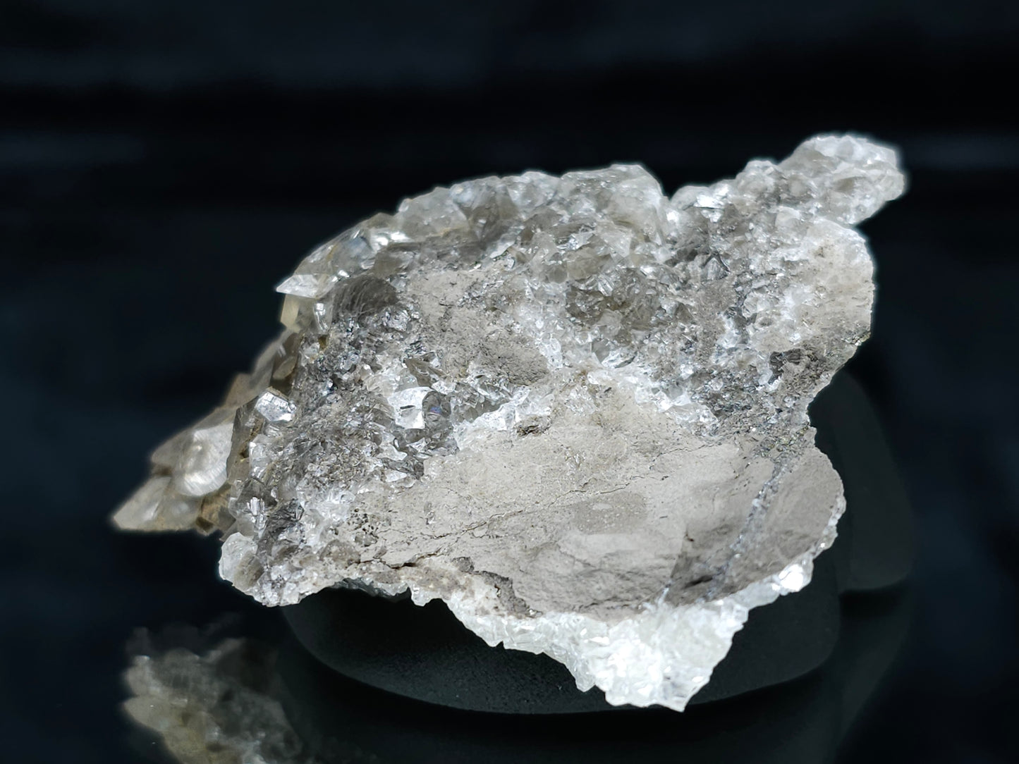 #33666 Double phantom Nailhead Spar Calcite cluster with Chalcopyrite ore and multiple small fossils in the matrix