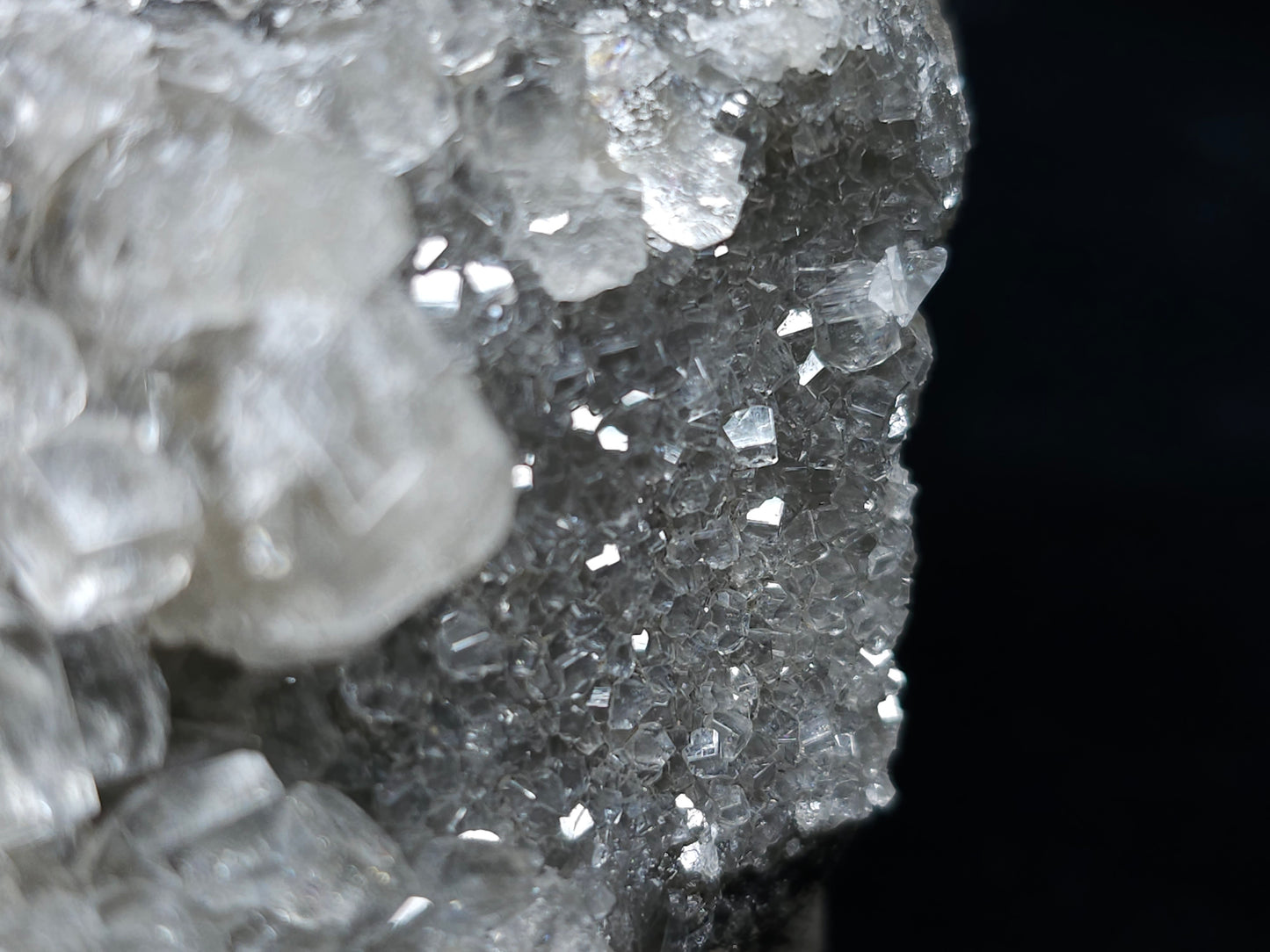 #33696 Super clear Nailhead Spar Calcite cluster and Chalcopyrite ore and multiple small fossils in the matrix