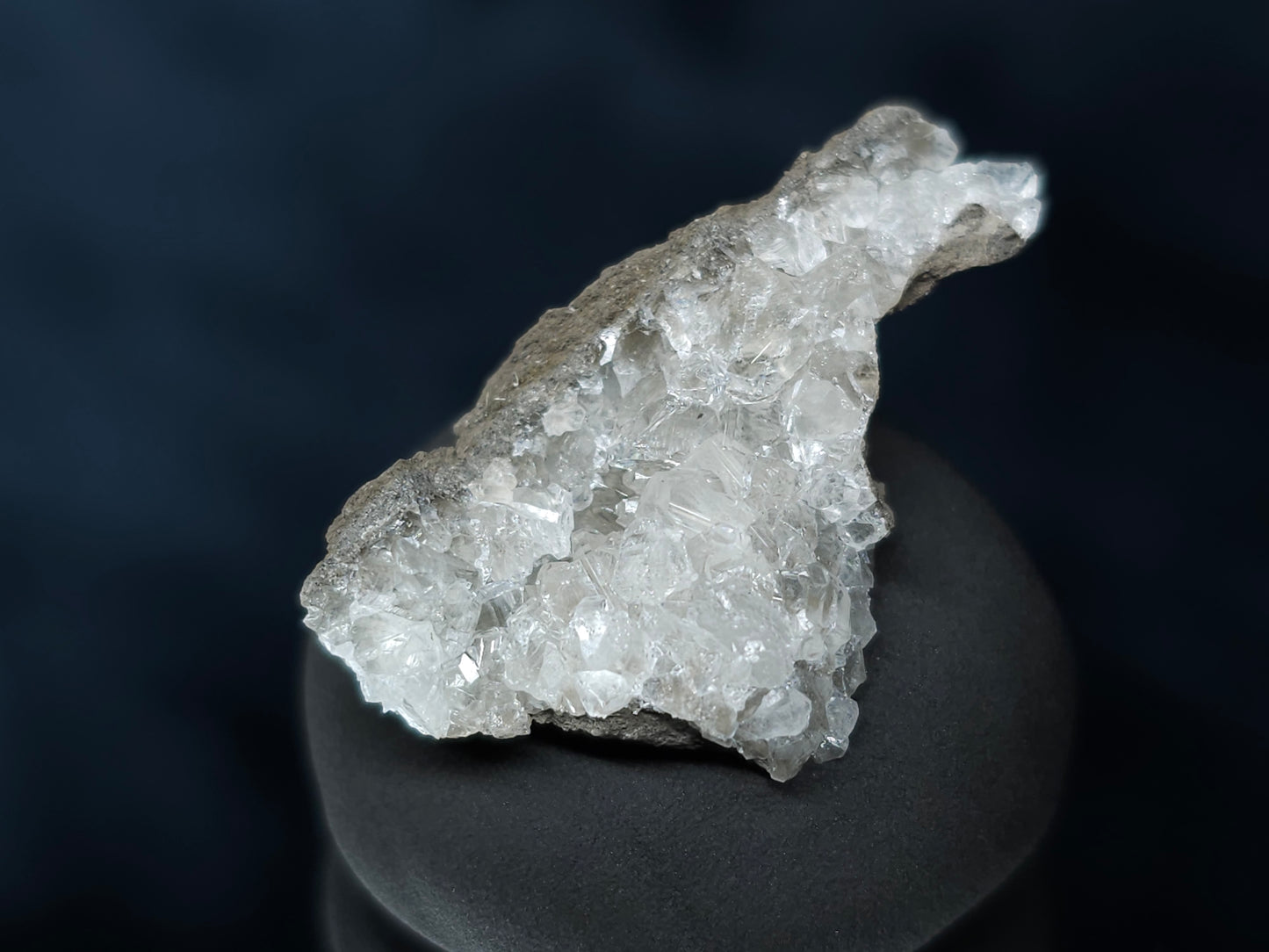 #35922 Super clear Nailhead Spar Calcite cluster, Chalcopyrite ore and multiple small fossils in the matrix