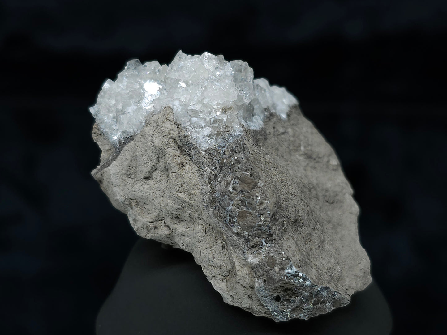 #35940 Super clear Nailhead Spar Calcite cluster, Chalcopyrite ore and multiple small fossils in the matrix