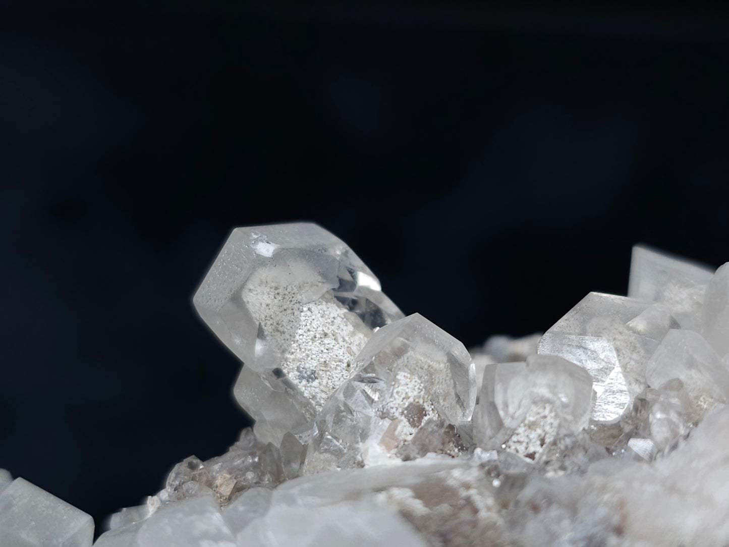 #11075 Dolomite on Combined form Calcite in clear Dogtooth Calcite
