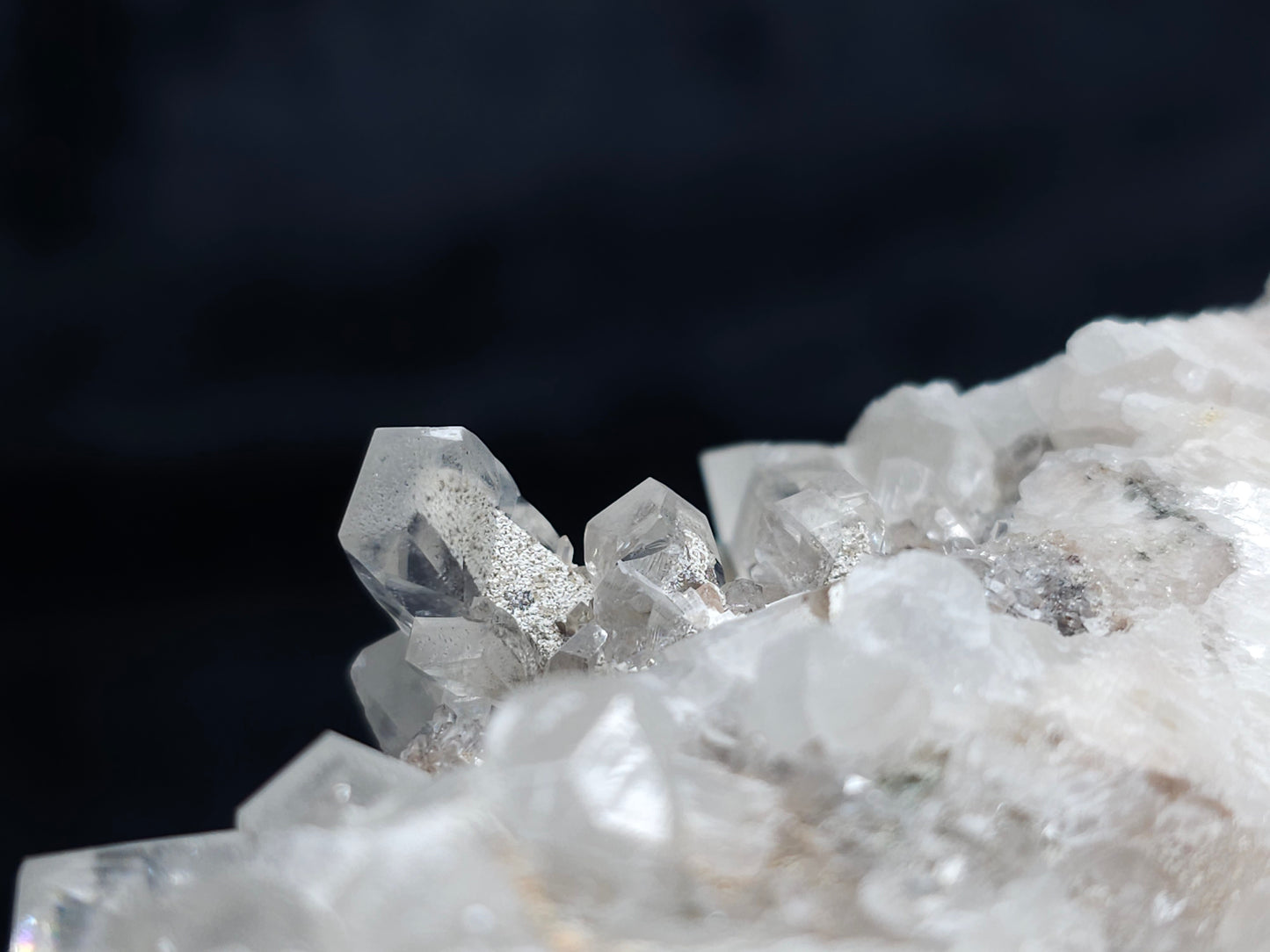 #11075 Dolomite on Combined form Calcite in clear Dogtooth Calcite