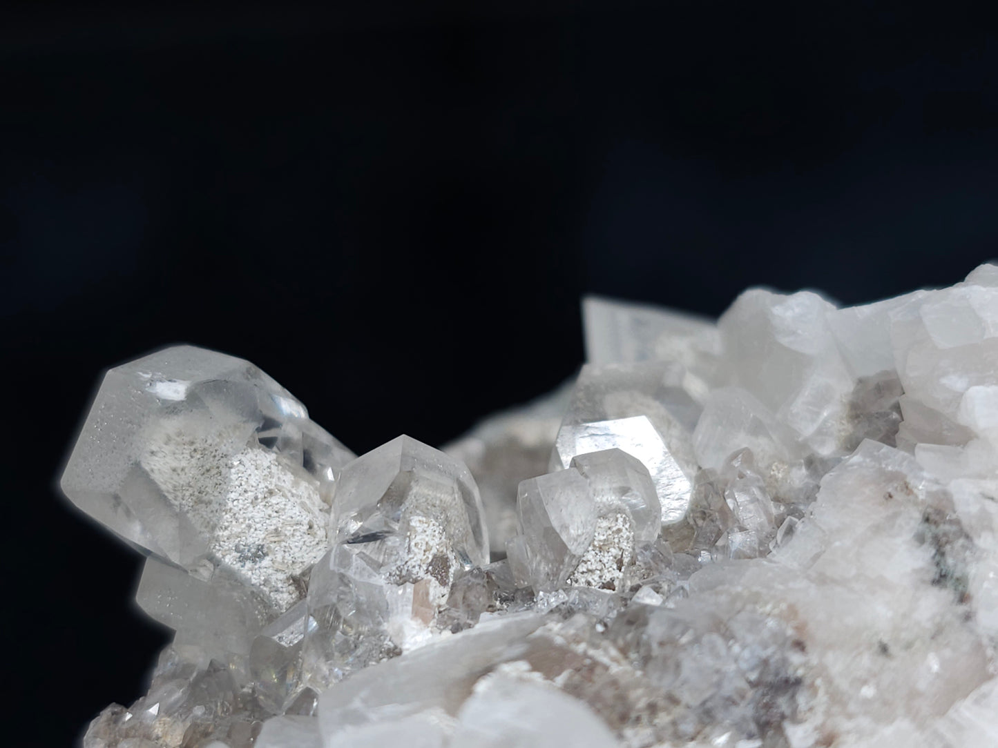 #11075 Dolomite on Combined form Calcite in clear Dogtooth Calcite