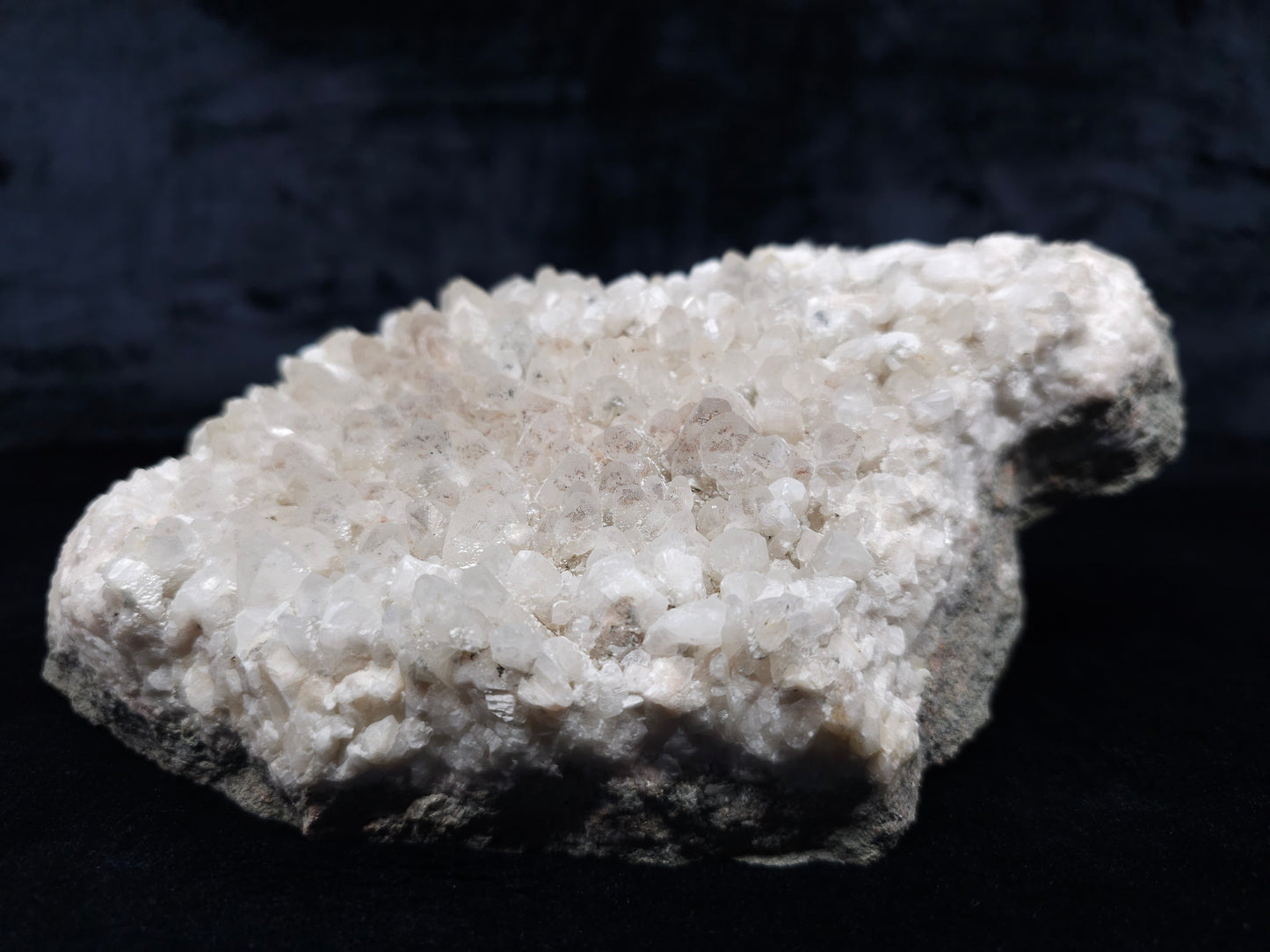 #11027 Clear Combined form Calcite cluster with Hematite phantom inclusions